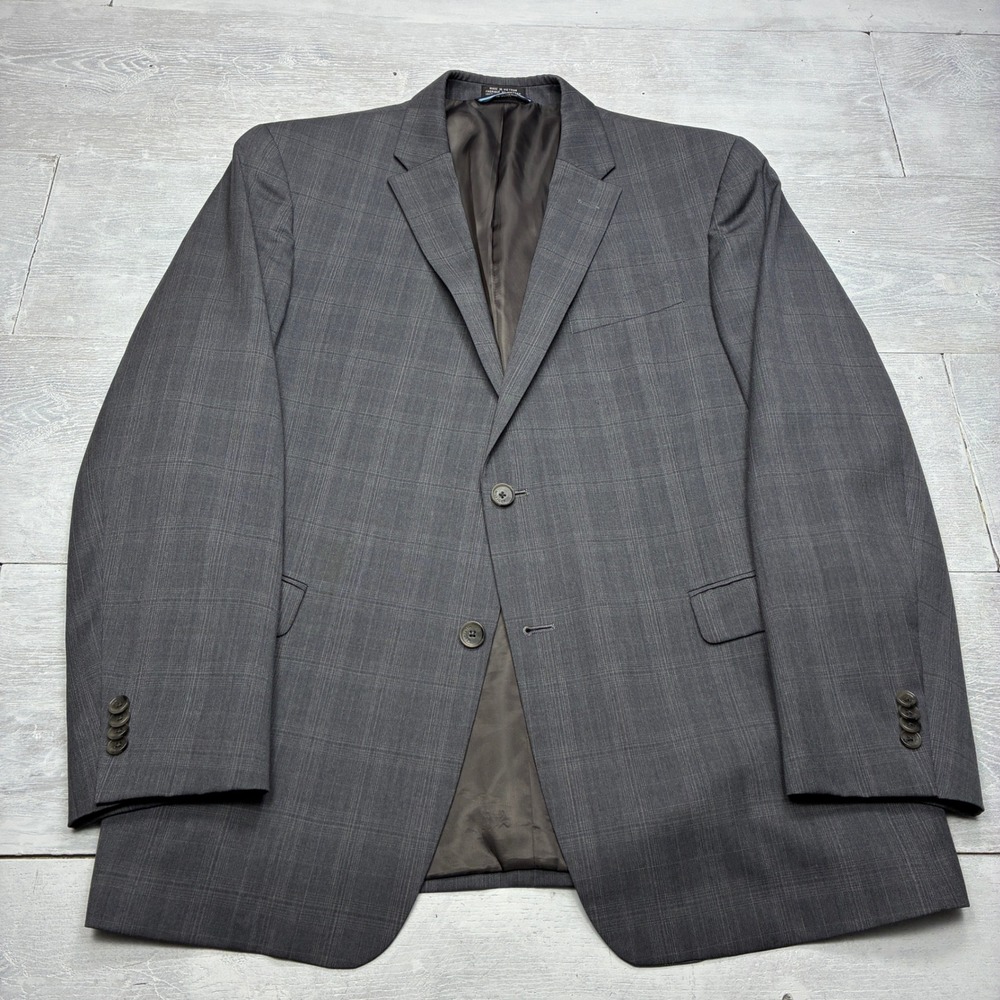 Tommy Hilfiger Blazer Mens 42R Gray Glen Plaid Two Button Sport Coat Suit Jacket